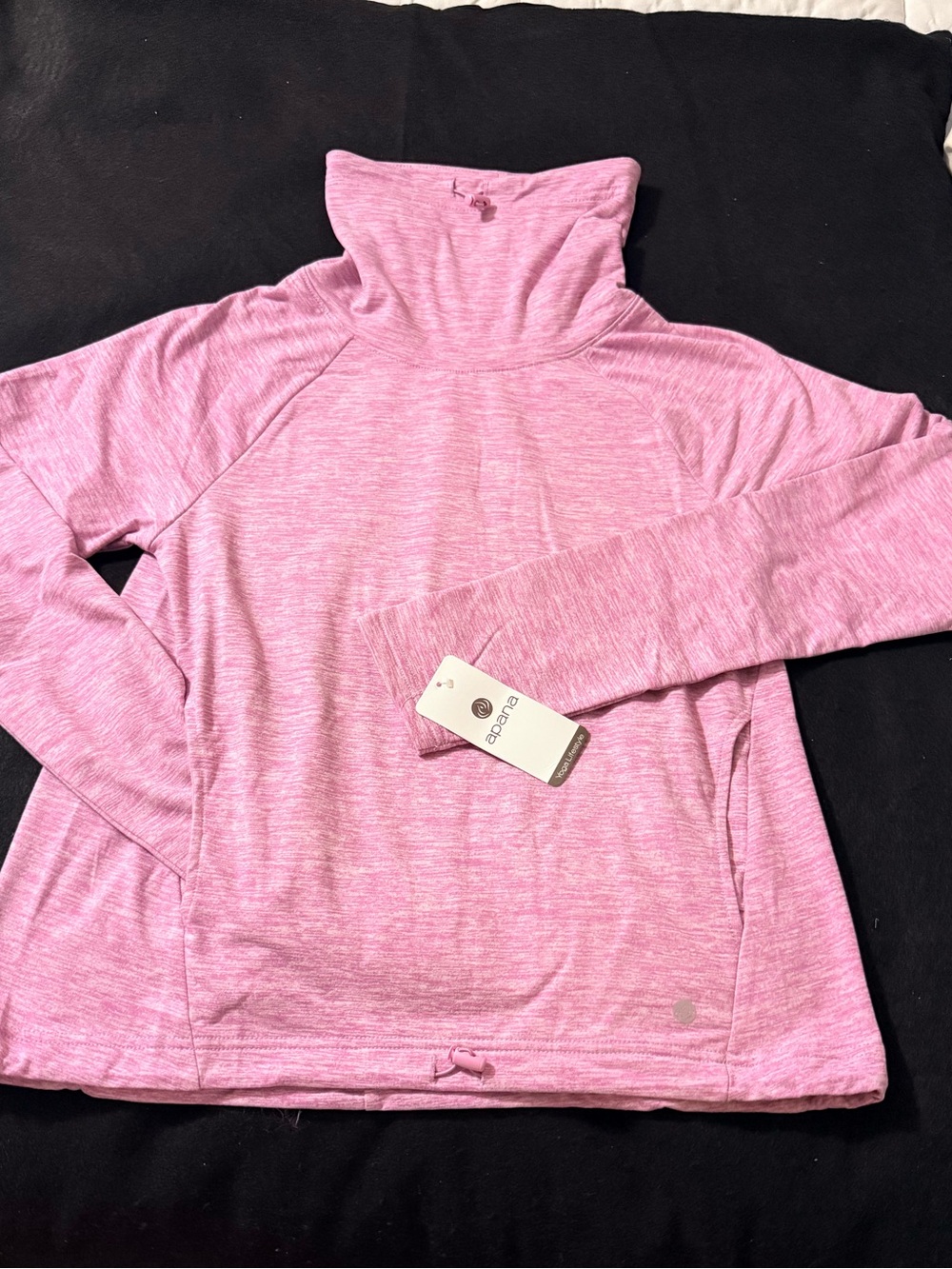 NWT Apana Yoga Women's Long Sleeve Cowl Neck Shirt Mauve Heather size S